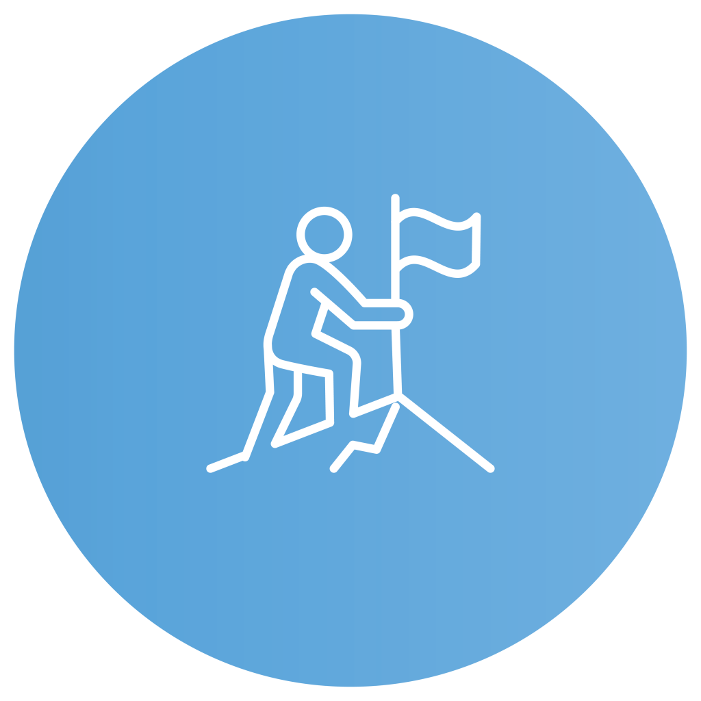 man climbing mountain icon