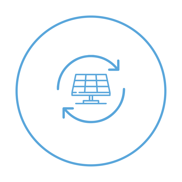 solar panel recycling icon